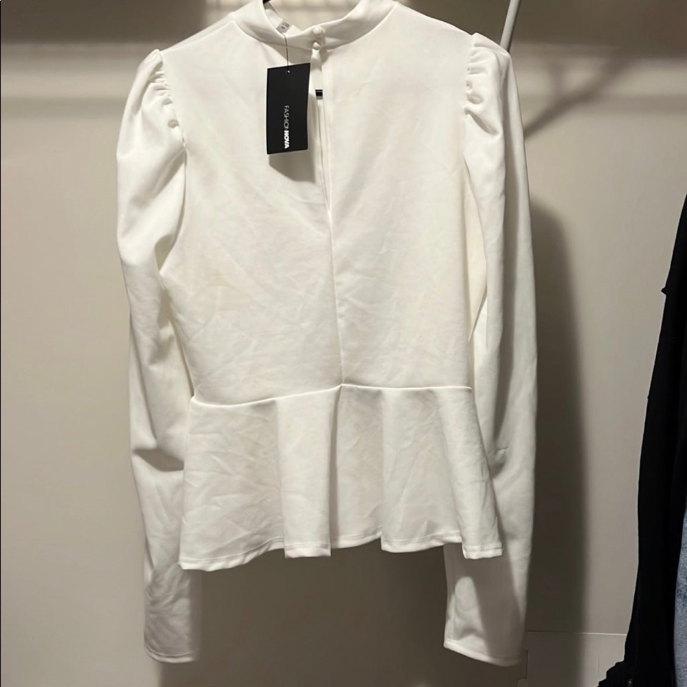 Off white top zipper on the back